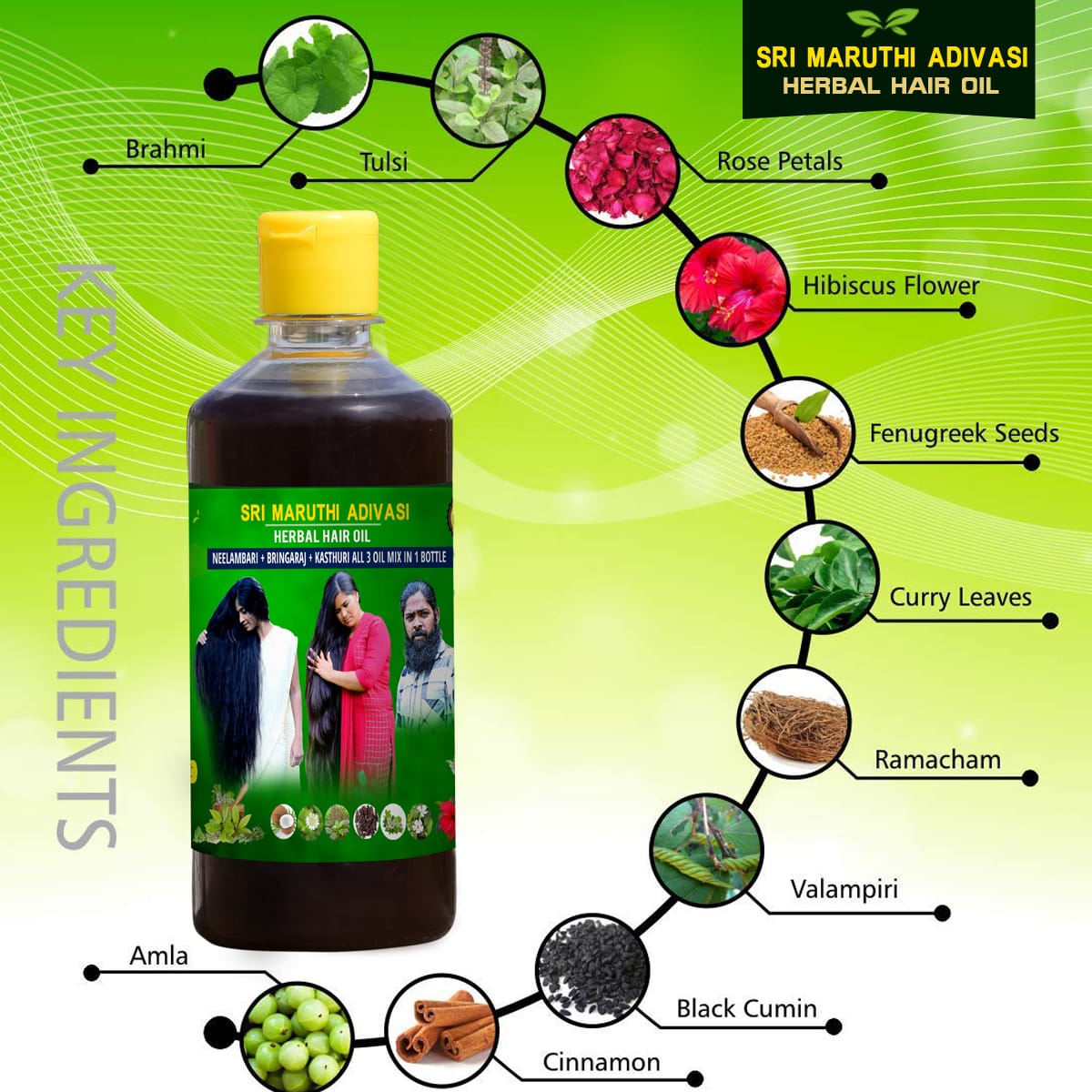 Shri Maruthi Hakki Pikki Hair Oil